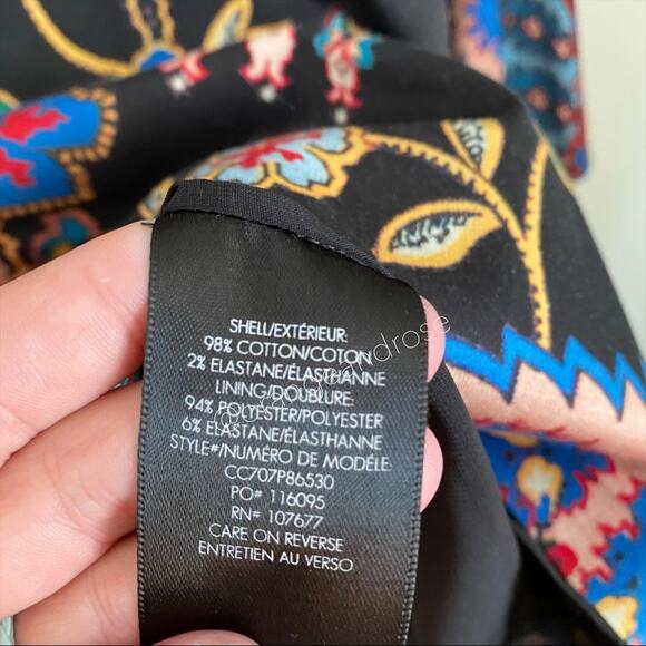 Alice + Olivia Black Paisley Long Flare Sleeve Mini Dress 2 - Picture 14 of 16